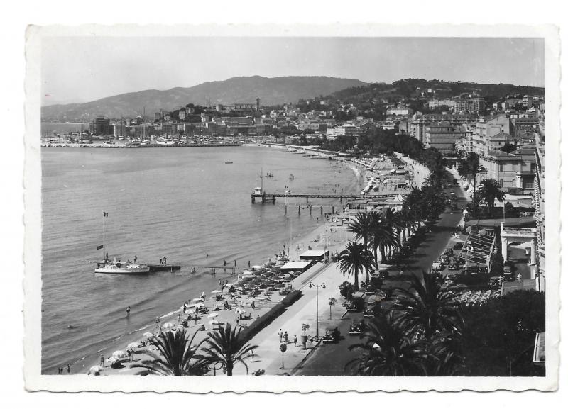 France Cannes Cote D'Azur Beach 1948 La Croisette Glossy Photo Postcard 4X6