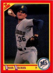 1990 Score Baseball Card Brian Holman Seattle Mariners sk2676