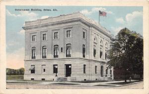 Selma Alabama~Governemnt Building~Man on Sidewalk~1920s Postcard