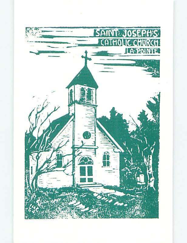 Unused Pre-1980 CHURCH SCENE Lapointe Wisconsin WI L4100