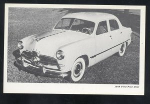 1949 FORD FOUR DOOR SHOEBOX VINTAGE CAR DEALR ADVERTISING POSTCARD