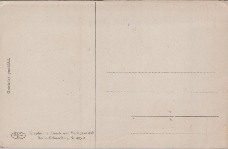 Children Playing Silhouette Vintage Postcard C376