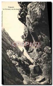 Old Postcard Tregastel The Crevasse View Fond