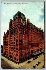 1912 Waldorf Astoria Hotel High-Rise Building New York City NYC Posted Postcard