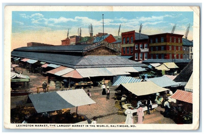 1917 Lexington Market The Largest Market In World Baltimore Maryland Postcard