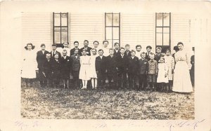 H57/ Fairdale North Dakota RPPC Postcard c1910 Students School Building 94