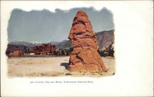Yellowstone Park WY Liberty Cap Hotel Rock 1900s-20s Vintage Postcard