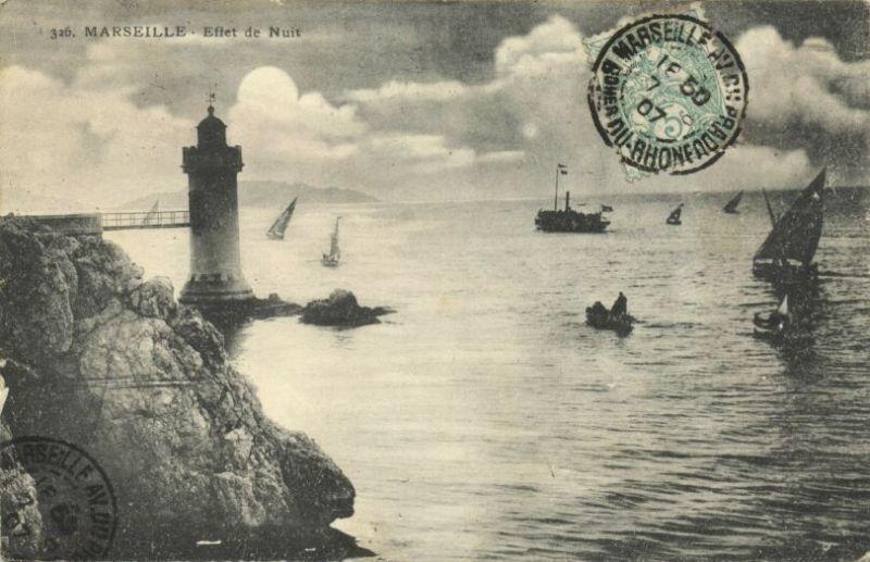 france, MARSEILLE, Effet de Nuit, Lighthouse (1907)