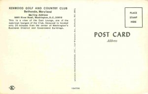 East Lounge Interior Kenwood Golf & Country Club Bethesda Maryland postcard