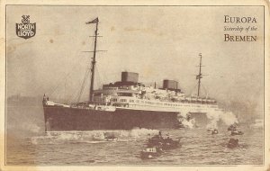 Europa (Kungsholm) sister ship of Bremen North German Lloyd postcard an136