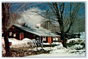 c1960 Bascoms Sugar House Snow Crane Brook Road Alstead New Hampshire Postcard 