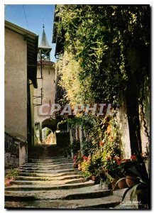 Modern Postcard Bridge Royans Isere Street Clock