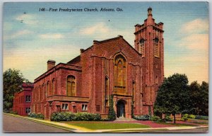 Vtg Atlanta Georgia GA First Presbyterian Church 1940s Linen View Postcard
