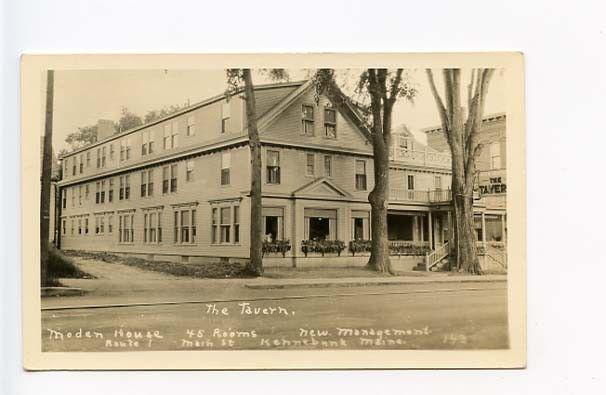 Kennebunk ME The Tavern Main Street RPPC Postcard