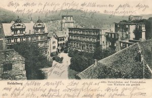 Heidelberg Castle Otto Heinrichsbau Friedrichsbau RPPC Postcard 1905 Posted