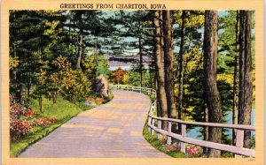 1930s Greetings from Chariton Iowa Roadside America Postcard