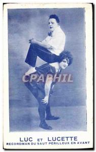 Old Postcard Luke and Lucette record holder perilous leap forward