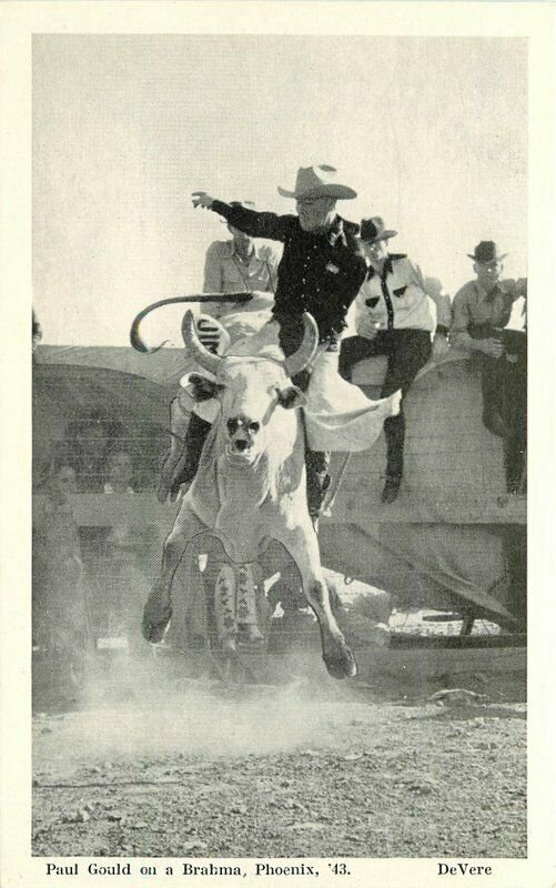 Cowboy Rodeo Western Phoenix Arizona 1943 RPPC Photo Postcard Helfrich 20-2746