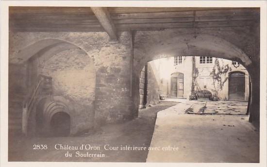 Switzerland Chateau de Oron Cour interieure avec entree du Soulerrain Real Photo