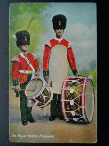 Scotland ROYAL SCOTS FUSILIERS Drummers - Old Postcard by E. Gordon Smith