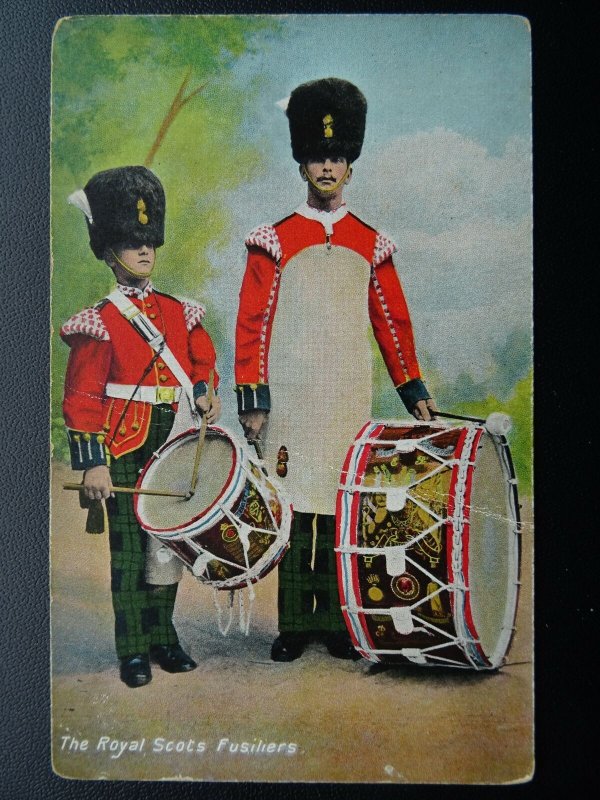 Scotland ROYAL SCOTS FUSILIERS Drummers - Old Postcard by E. Gordon Smith