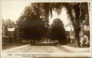 Stoughton MA Pearl Street c1910 Real Photo Postcard