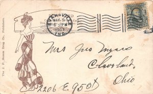 H60/Evansville Indiana Postal 1907 rue des pommiers Oriente casas 