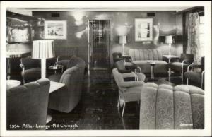 Ship Interior After Lounge MV Chinook Real Photo Postcard