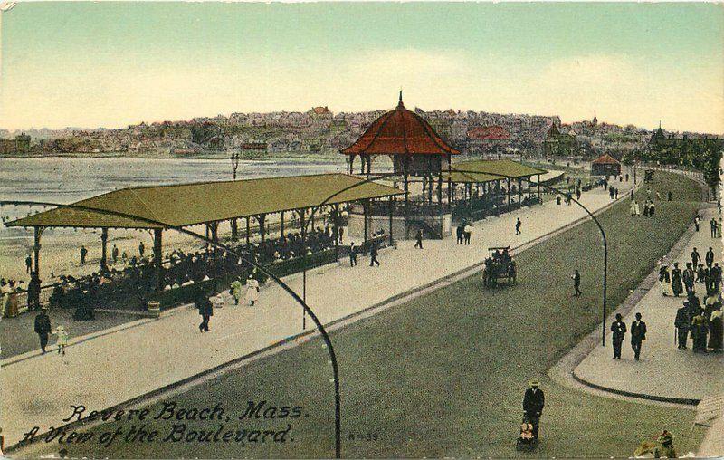 C-1910 REVERE BEACH MASSACHUSETTS View Boulevard Mason postcard 4246