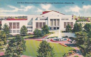 Joel Hurt Memorial Fountain And Municipal Auditorium Atlanta Georgia