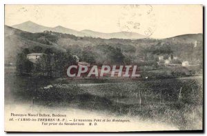 Postcard Old Cambo les Thermes B P The Noureau Bridge and Mountain View from ...