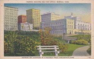 Tennessee Memphis Federal Building And Post Office Showing Sky Scrapers In A ...