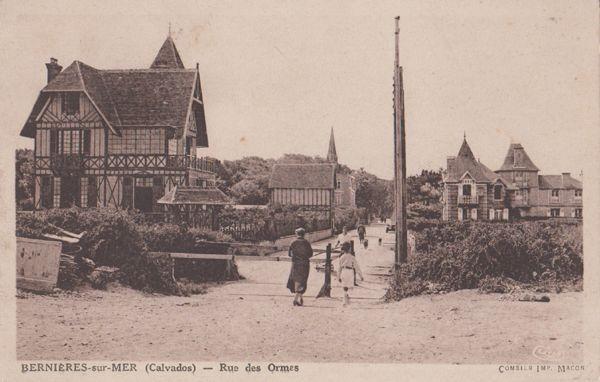 Bernieres Sur Mer Normandy Rue Des Ormes Walking Dog Mac Antique French Postcard