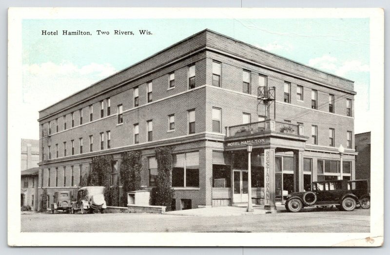 Two Rivers WI Hotel Hamilton Has It All~Climbing Ivy, Roof Garden*, Fire Escapes 