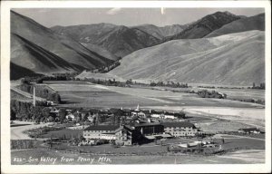 Sun Valley ID Birdseye From Penny Mtn c1950 Real Photo Postcard