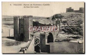 Old Postcard Toledo Puente de Alcantara Y Castillo De San Servando