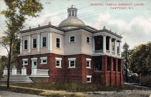 Masonic Harmony Lodge Pawtuxet Rhode Island Vintage Postcard RR332