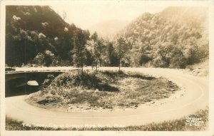 Postcard RPPC Photo Tennessee NC 1940s  Smokey Mountains The Loop MCllune 23-356