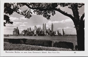 Manhattan Skyline As Seen From Governors Island New York City RPPC C116