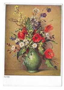 Still Life Flowers Paul Ecke Signed Painting Emil Kohn 1943 Munich Postcard