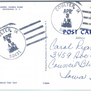 1984 Coulter, IA Post Office Cancel Postcard Town USPO Postal History A268