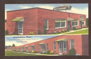 HAGERSTOWN MARYLAND MOTEL RESTAURANT VINTAGE LINEN ADVERTISING POSTCARD