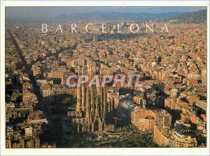 Postcard Modern Barcelona Temple of the Sagrada Familia Gaudi