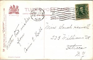 Postcard Christmas Tuck 8300 Man woman windmill