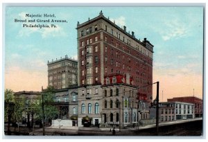 Philadelphia Pennsylvania PA Postcard Majestic Hotel Broad Girard Avenue c1910