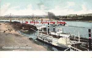 Paddlewheel Steamer Telegraph, Cincinnati Ohio, Hugh C Leighton No 1541