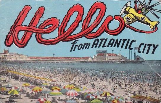 New Jersey Atlantic City Hello From Atlantic City 1945