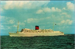Vtg QTEV SS Queen Of Bermuda Ocean Liner Furnace Lines Unused Postcard