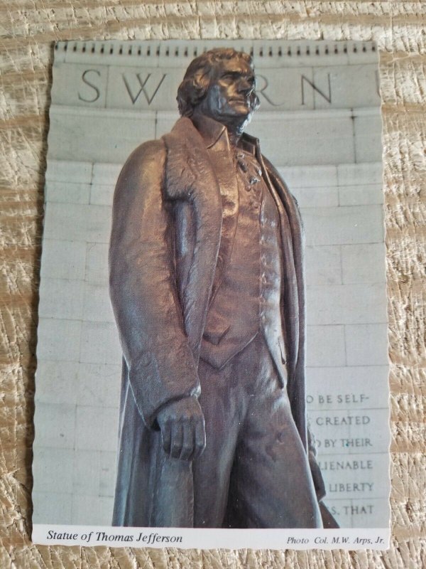 STATUE OF THOMAS JEFFERSON WASHINGTON DC.VTG UNUSED POSTCARD*P11