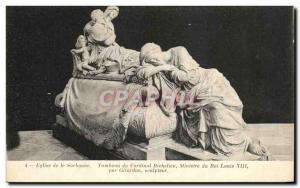 Postcard Ancient Church of the Sorbonne Cardinal Richelieu Ministree the Tomb...